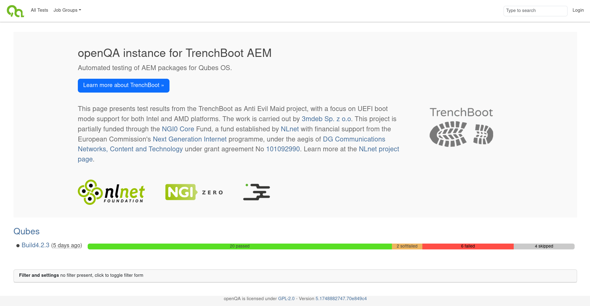 Image of the main page